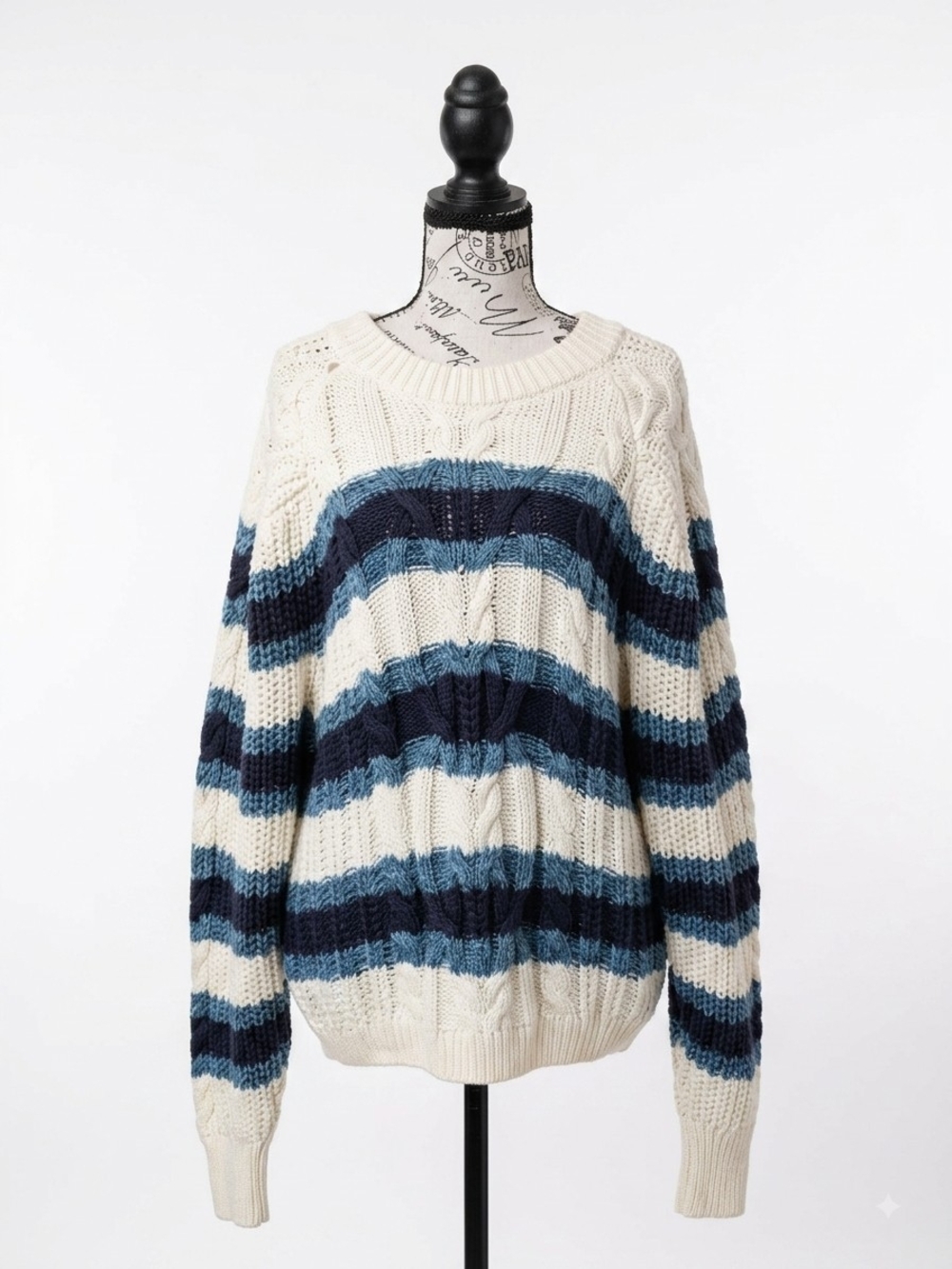 ✏️ Free People| Frankie Striped Cable Knit Sweater 90s Relaxed Fit